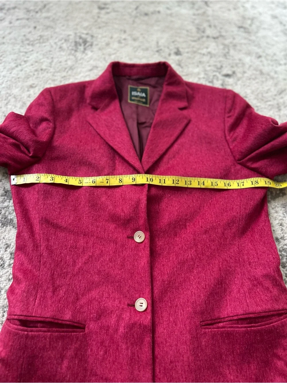 Vintage Isaia tailored jacket cashmere blend three-button single-breasted sz 46